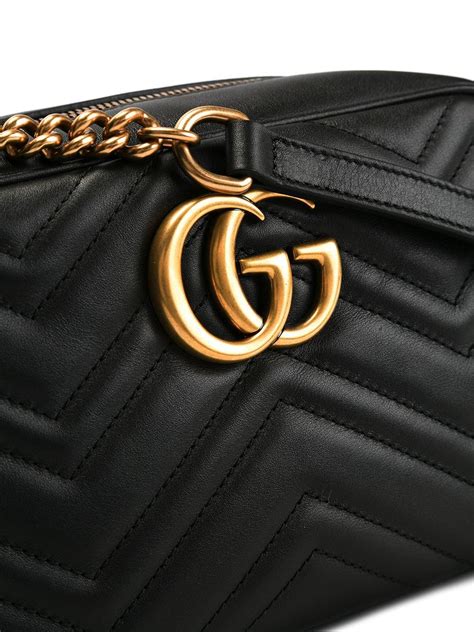 gucci quilted crossbody bag zip black medium|Gucci crossbody bag outlet.